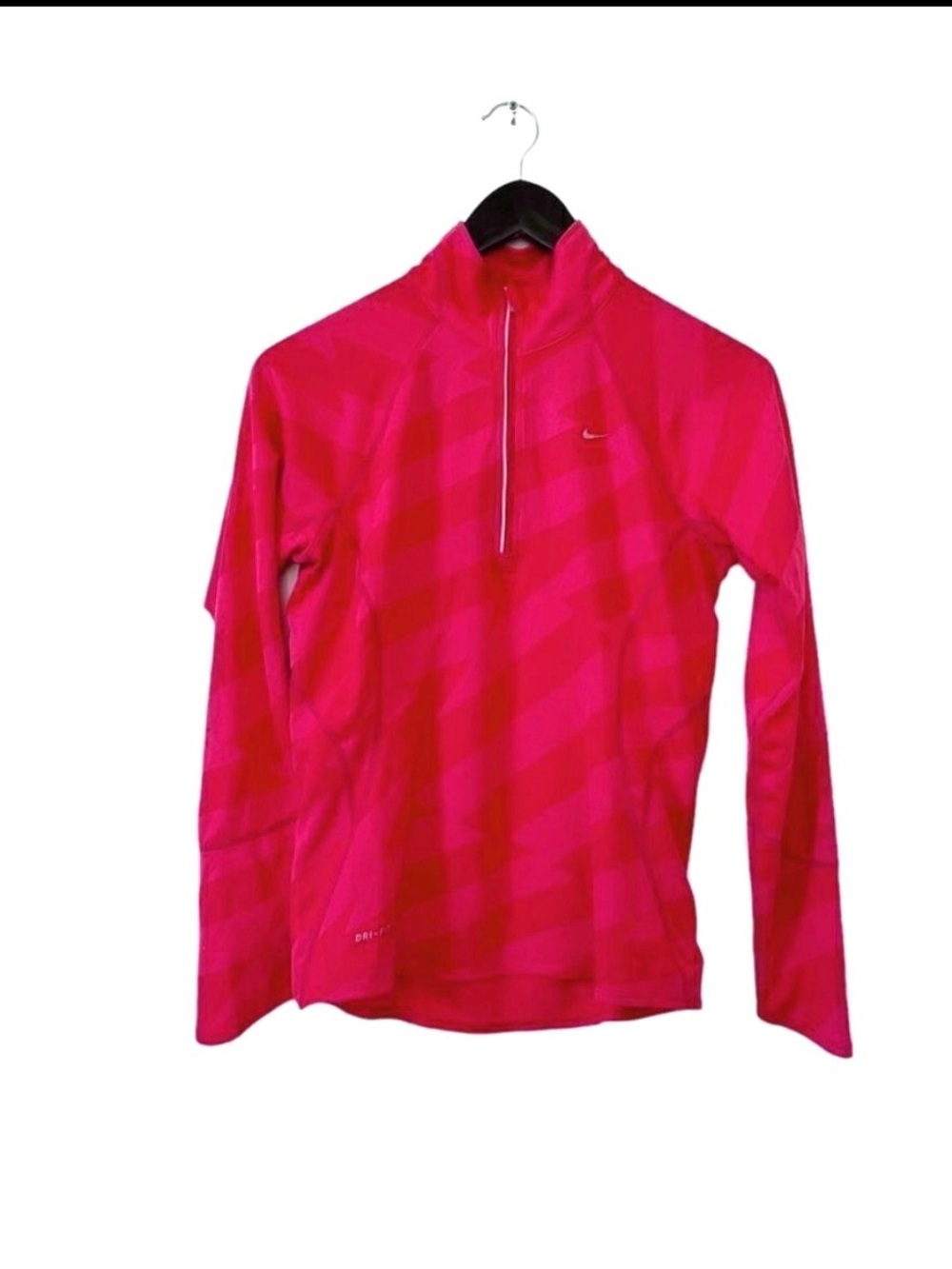 Nike Dri-FIT Element Half Zip Running Top Small Pink Jacquard Thumbholes - Picture 2 of 11
